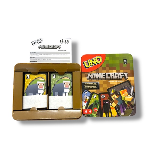 Mattel Games UNO Minecraft Card Game with Minecraft-themed Graphics - Picture 2 of 7